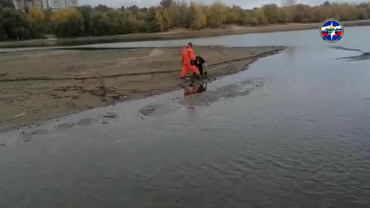 В Новосибирске пенсионер по колено увяз в тине и грязи на берегу Оби