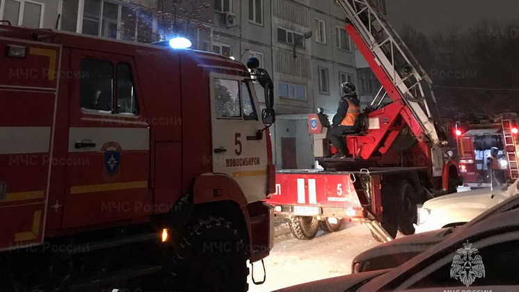 Отравленную угарным газом женщину вынесли пожарные из горящего дома в Новосибирске