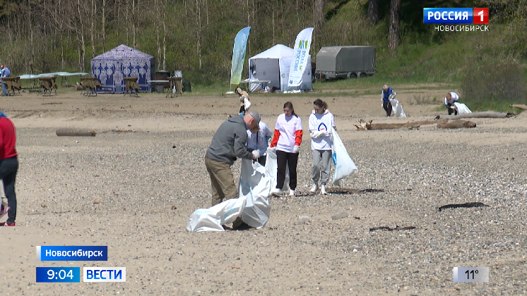 Волонтеры сделали пляж новосибирского Академгородка чище