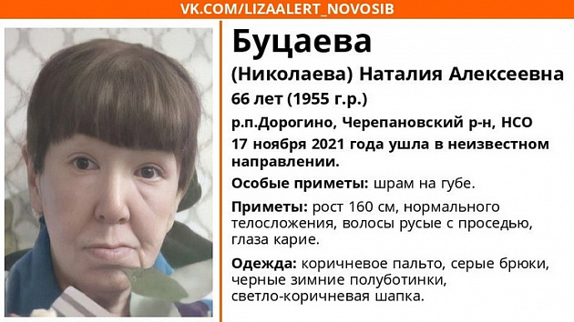 В Новосибирской области нашли тело пропавшей 17 ноября 66-летней женщины