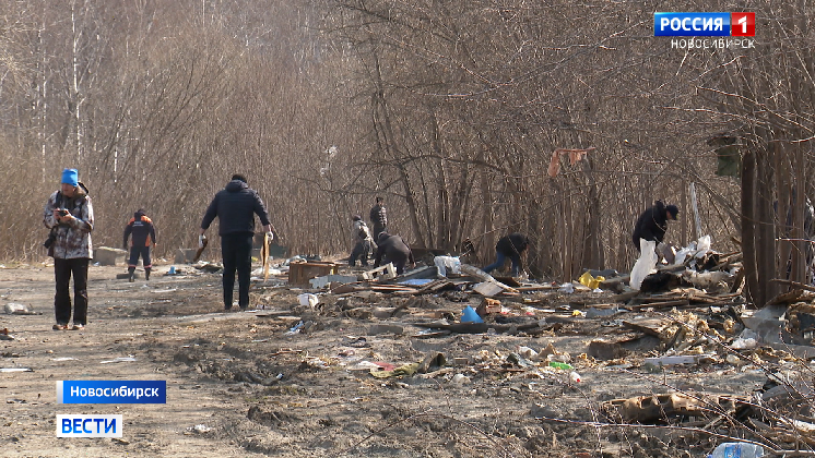 Пойму реки Каменка очистили от мусора во время субботника в Новосибирске