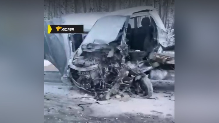 Водителя зажало в салоне ГАЗели в результате ДТП на новосибирской трассе