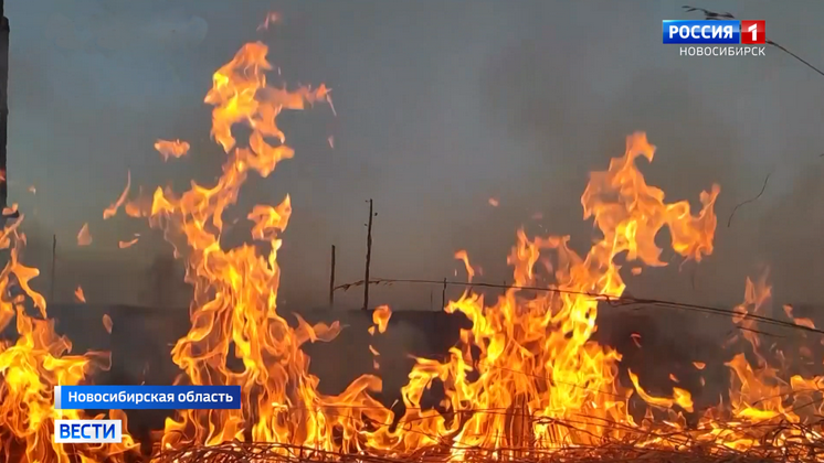 Природные пожары угрожают жителям Новосибирской области