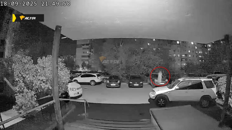 В Новосибирске неизвестный сбрасывает мусор на припаркованные автомобили