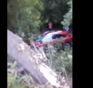 В Новосибирске женщина на автомобиле Lexus сбила пешехода и врезалась в дерево