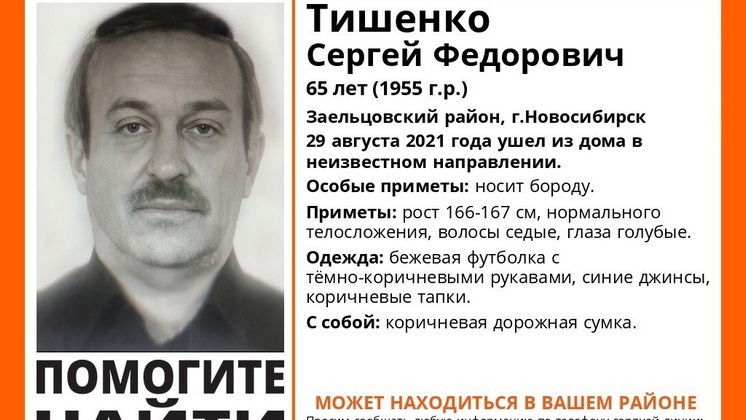 Пожилой мужчина с дорожной сумкой пропал в Новосибирске