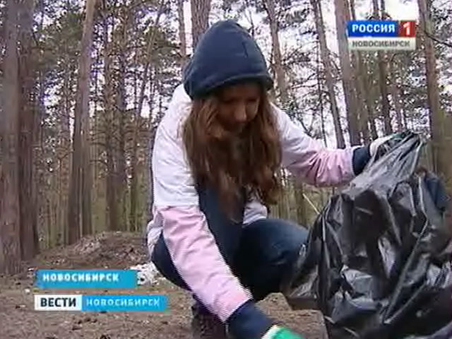 Проливной дождь не остановил эко-акцию по уборке Заельцовского бора