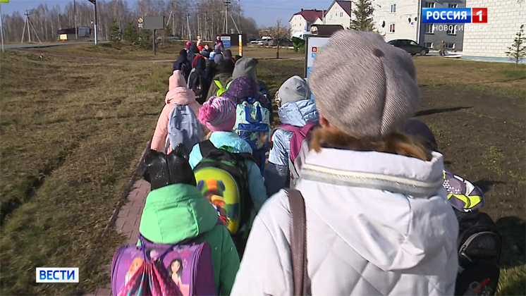 Школьники вынуждены добираться до учёбы пешком по проезжей части в Мошковском районе