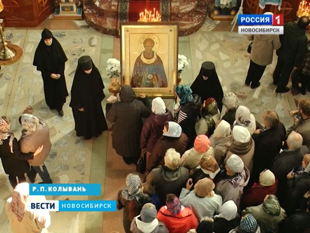 Икону и мощи Сергия Радонежского привезли сегодня в женский монастырь в Колывани