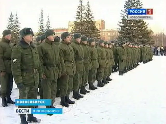 В ряды российской армии провожали очередную партию новоиспеченных солдат