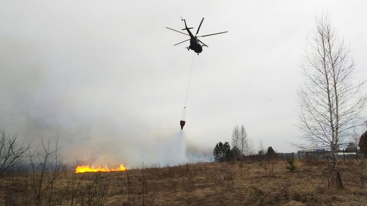 Авиацию направили на тушение крупных пожаров в Новосибирской области