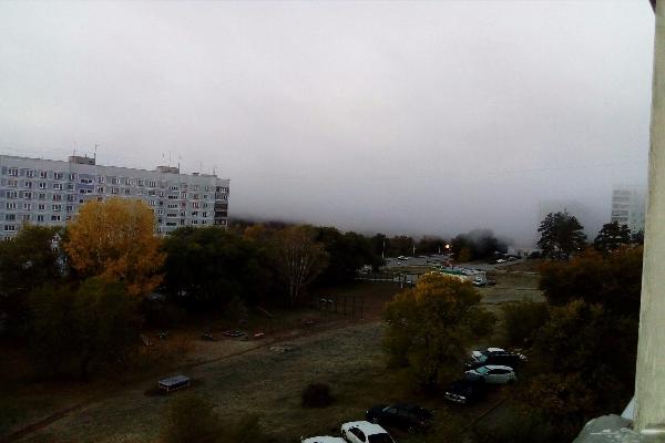 Сильный утренний туман скрыл Новосибирск