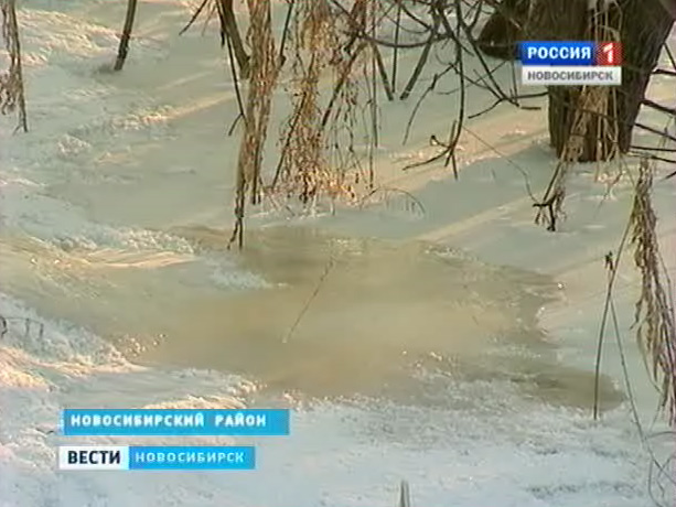 В поселке Новолуговое в разгар зимы вышла из берегов небольшая речка