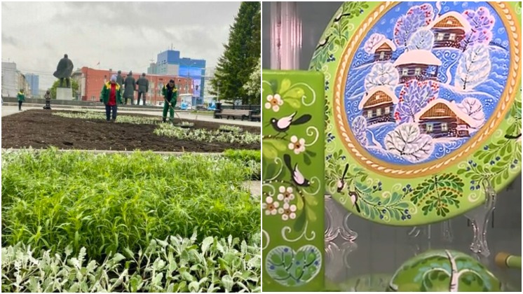 В Новосибирске высадят цветочные клумбы с элементами Ордынской росписи