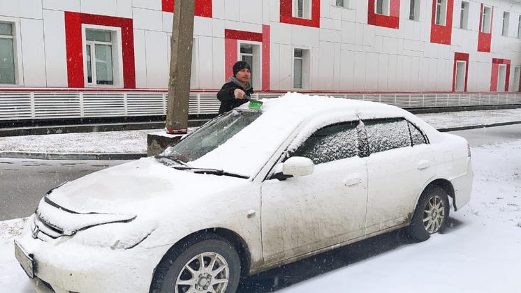 В Новосибирск в конце апреля неожиданно выпал снег