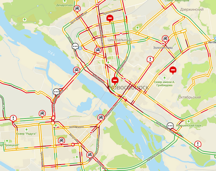 Пробки новосибирск левый берег