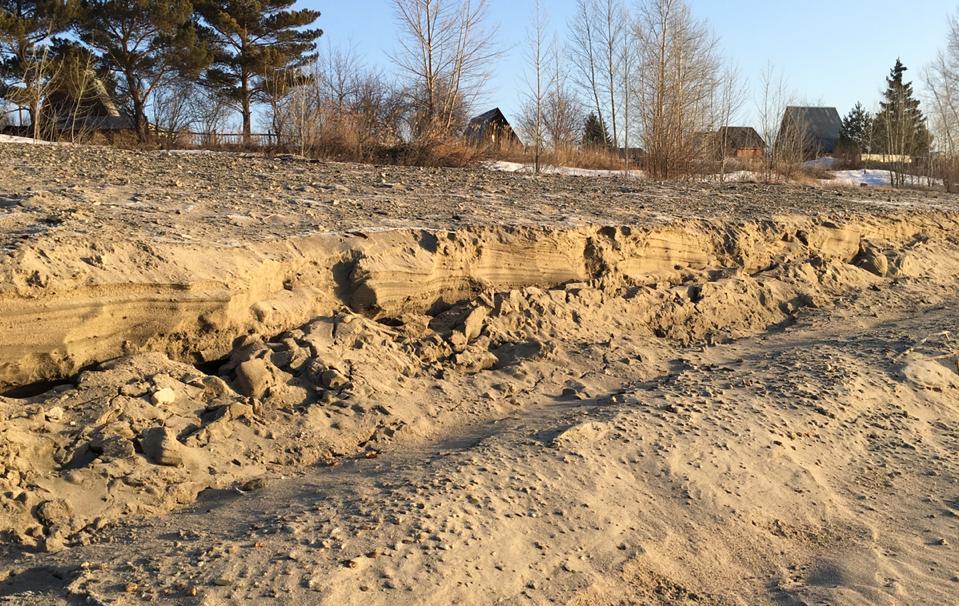 Берег Оби в районе пристани Ягодной разрушается