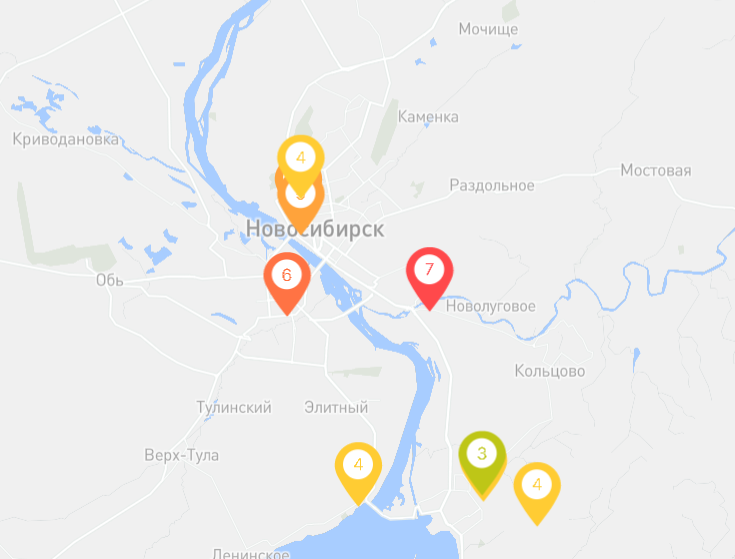 Карта уровня загрязнения воздуха новосибирск