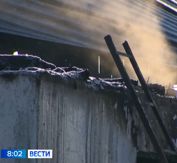 Сгоревшая часть дома