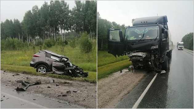 В Новосибирской области два человека погибли в лобовом ДТП с фурой