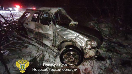 Под Новосибирском из-за перевернувшегося автомобиля погибли водитель и пассажир