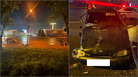 В Новосибирске юноша без прав сел за руль автомобиля и устроил аварию
