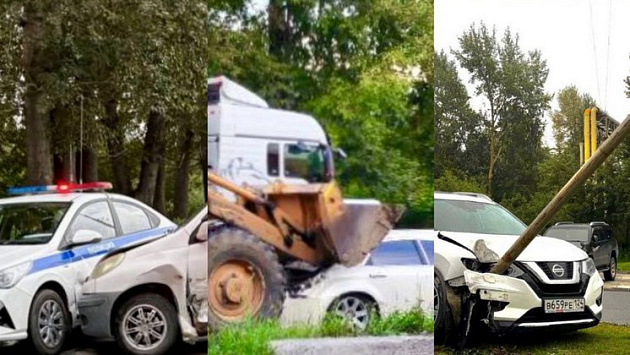 Три курьёзных ДТП без жертв произошло в Новосибирске в один день