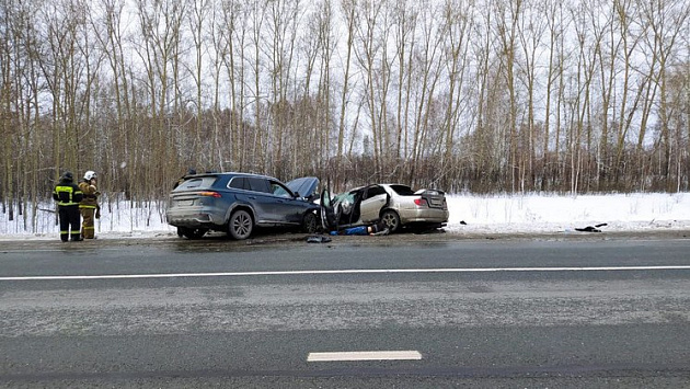 Под Новосибирском пассажир Toyota погиб в лобовом столкновении на трассе
