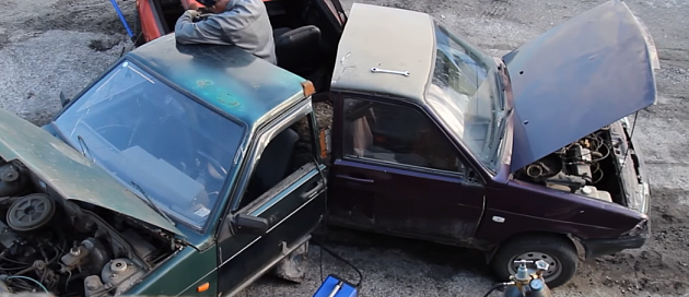 В Новосибирске собрали спиннер из автомобилей