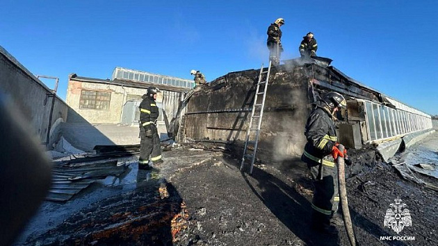 В Новосибирске вспыхнула крыша оборонного предприятия на улице Станционной