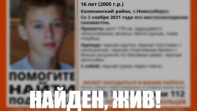 В Новосибирске нашли живым пропавшего 16-летнего подростка