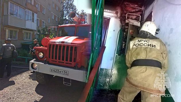 В Новосибирской области пожарные спасли десять человек из задымленного подъезда